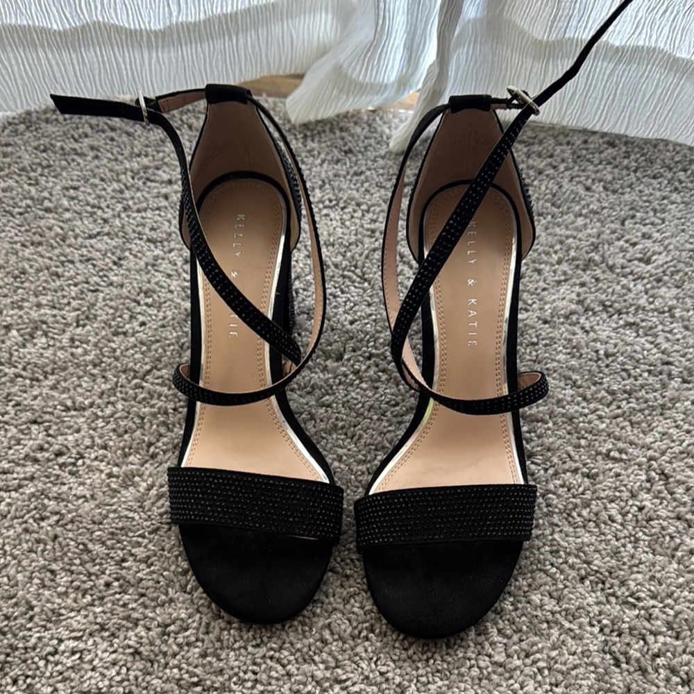 Kelly & Katie Black Strappy Heels